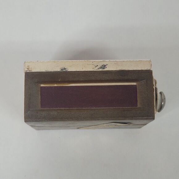 Vintage Satyr Matchbox Handmade in Greece Ceramic Top Drawer Holder Blue White - Picture 4 of 13